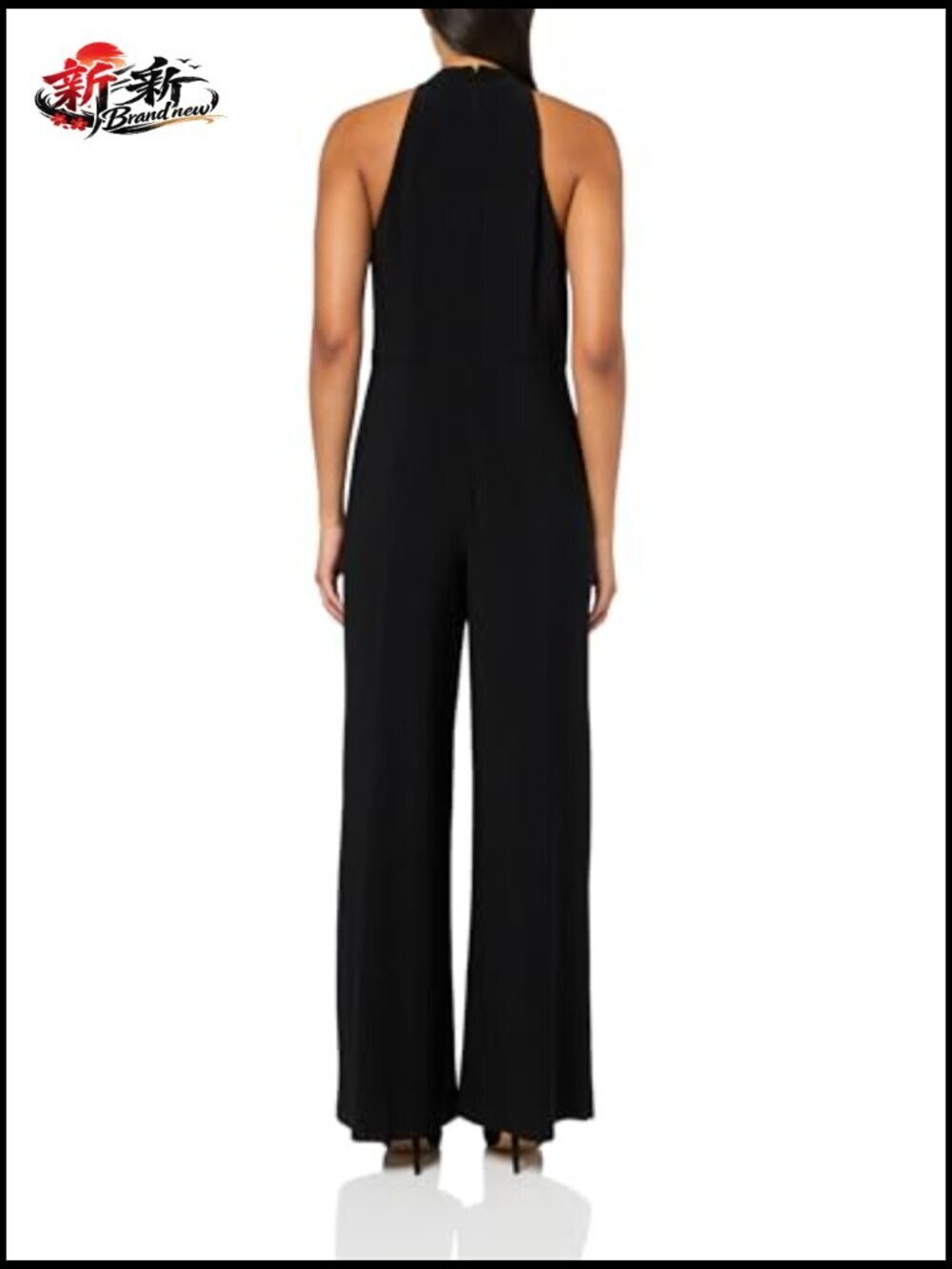 Halter Overlay Jumpsuit in Luxurious Knit Jersey Fabric - Picture 2 of 3